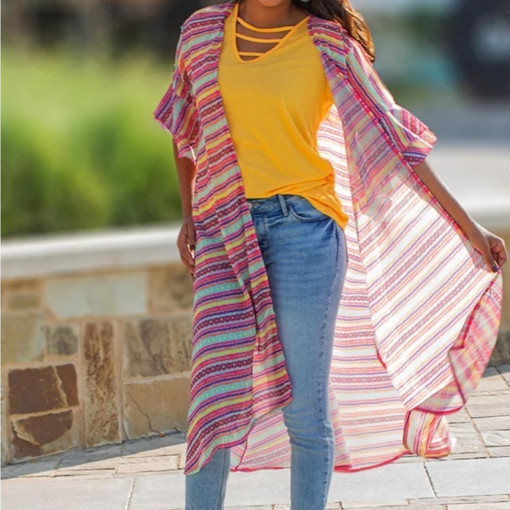 New Neon Moon Duster with Ruffle Sleeve